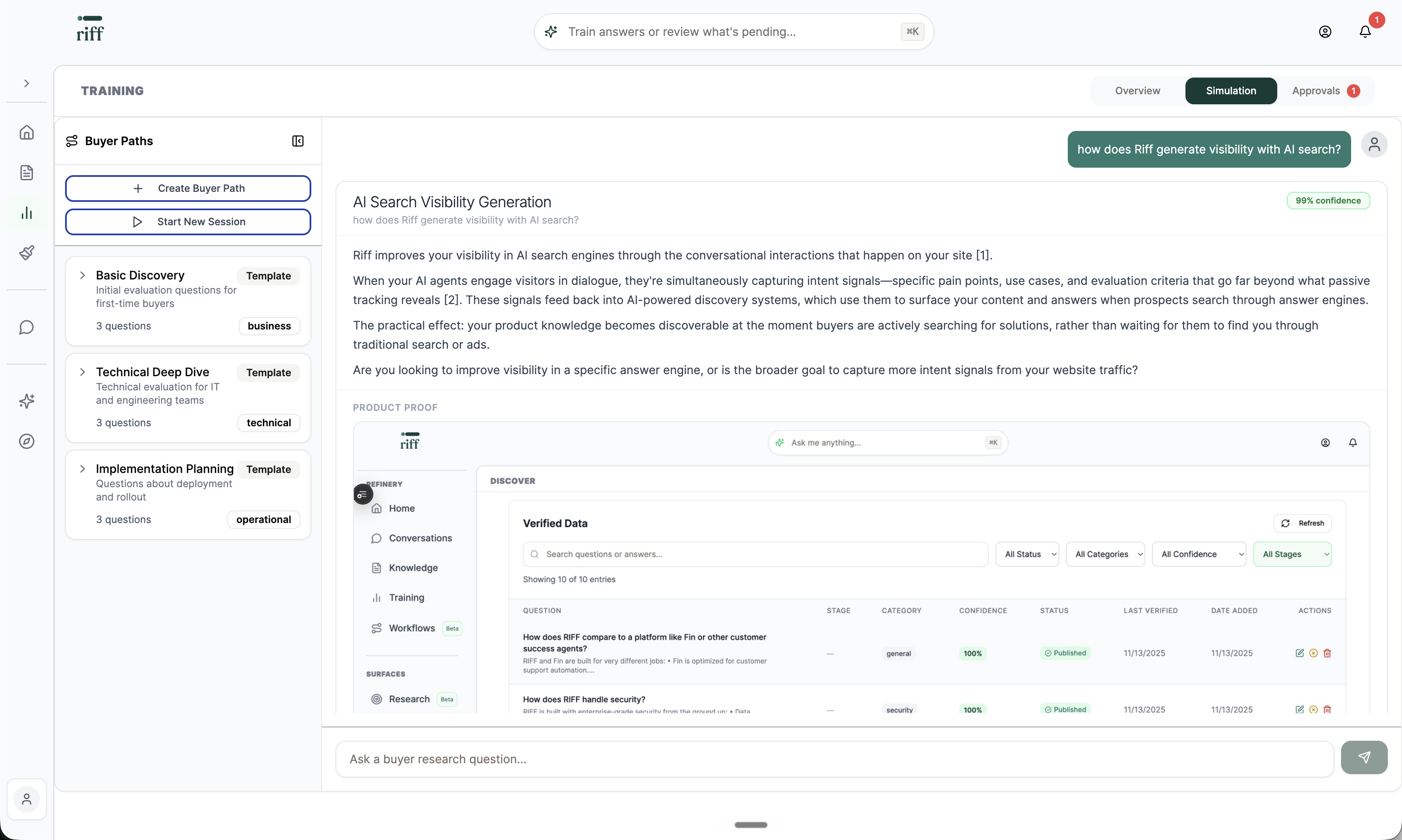 RIFF Refinery — Buyer simulation and training